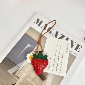 Handmade PU Leather Strawberry <b>Bag</b> <b>Charms</b> Portable Hanging Purse <b>Charm</b> and Handbag Accessory Gift for Her - Product Image 4