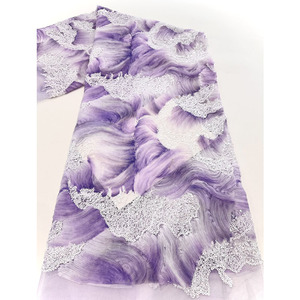 Tela bordada soluble en agua a precio de fábrica, tela Aso Ebi de encaje de cordón grande más nueva, elegante y cómoda para vestido de novia de mujer - Product Image 3