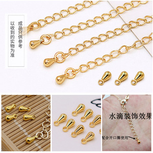 Teardrop Pendant 18K Gold Plated <b>Copper</b> Jewelry Finding For DIY <b>Bracelet</b> Chain Accessory Water Drop Shape 000743 - Product Image 1