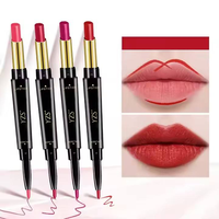 Lápiz Delineador de Labios YZS de Doble Punta, Resistente a la Transferencia, Delineador Giratorio de Doble Cabeza, Maquillaje Mate, Crayón Labial de Larga Duración, Tinta de Labios Aterciopelada