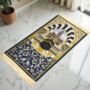Vendita diretta della fabbrica Tappeto stampato moderno per la preghiera di famiglia pieghevole morbido Tappetino moderno da viaggio a casa coperta islamica portatile - Product Image 1