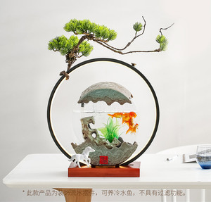 Circulating Water Decoration Running Water Moonlight <strong>Small</strong> <strong>Fish</strong> tank Coffee Table Aquarium Ceramics <strong>Fish</strong> <strong>Pond</strong> - Product Image 4