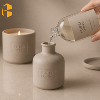 FUBEI LIVING Ensemble de bougies et diffuseurs à bâtonnets en céramique mate rechargeables pour chambre à coucher, aromathérapie