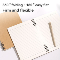 Cuaderno espiral marrón Deli NS291 de alta calidad, tamaño A5, 60 hojas, con cubierta de papel kraft con estampado en relieve, para estudiantes, regalos, 128 unidades por caja, alta calidad.