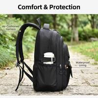 Mochila Unisex Impermeable de Poliéster con Cierre para Estudiantes Universitarios, Diseño Urbano de 20-35L, Gran Capacidad, Logotipo Personalizado, con Amortiguación de Aire