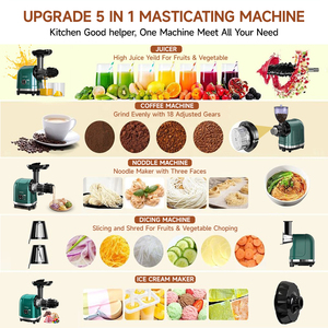 LUFVEBUT Commercial Multi-function 2-in-1 3-in-1 One-stop Kitchen Appliance Korea Slow Juicer Extractor with Coffee Grinding - Product Image 2