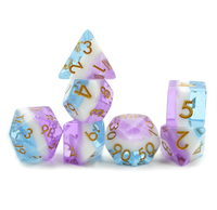 Jeu de dés polyédriques artisanaux en résine et acrylique, 7 pièces, 3 couleurs réfléchissantes, écologiques, durables, bords tranchants pour Dungeons & Dragons