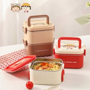 304 Stainless Steel Portable Insulated Adult Bento <b>Lunch</b> <b>Box</b> Set Dual Tier 2-Compartment Stackable Thermal BPA Free <b>Lunch</b> - Product Image 3