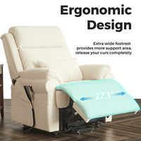 CJSmart Home Chaise élévatrice inclinable avec repose-pieds extra large et massage thermique à double moteur à réglage infini pour le dos et les repose-pieds