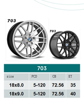 Jantes GPW pour BMW E46 M3 CSL E36 E38 E39 F10 F30 5x120, 18 et 19 pouces, argentées, en alliage coulé, pour voitures de course