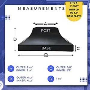 Split Plastic Fence Post Base Cover ABS Base Plate Cover 1.5''x1.5''