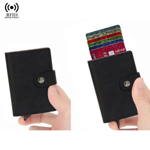 Rfid cüzdan kredi kart tutucu Bifold para çanta <span class=keywords><strong>Pop</strong></span> <span class=keywords><strong>up</strong></span> Metal kasa Hasp akıllı ince erkek çanta çile cüzdan ile erkekler için - Product Image 6