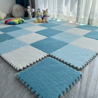 Tapis de sol carré en mousse EVA à épissure, couleur unie, velours, résistant à la saleté, lavable, style coréen, pour chambre à coucher, balcon