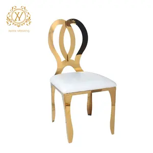 Оптовая продажа, стулья в форме бабочки, элегантные полые обеденные стулья из нержавеющей стали для гостиничных банкетных мероприятий