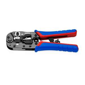 KNIPEX 97 51 13 SB Alicates de crimpado para enchufes occidentales RJ45 con empuñaduras multicomponente bruñidas 190 mm - Product Image 1