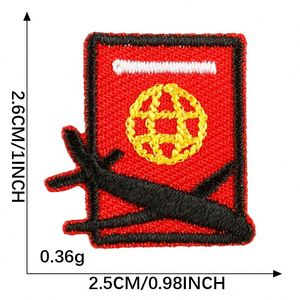 Mini Parche Termoadhesivo Bordado con Diseños de Casa, Pasaporte, Café, Hongo, Coche, Sushi para Etiqueta de Equipaje y Decoración de Bolsos - Product Image 5