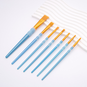 7Pcs Sơn Bàn Chải Nylon Tóc Đầy Màu Sắc Silicone Pha Lê Penholder 7 Các Loại Khác Nhau Sơn Bàn Chải Thiết Lập Cho Trẻ Em - Product Image 5