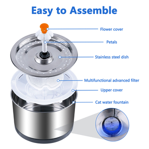 Tự động mèo đài phun nước 84oz/2.5L thép không gỉ Dog Dispenser với ba dòng nước rắn mô hình - Product Image 2