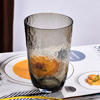 Vente en gros de verres de couleur gris fumé gobelet en verre haute balle jus eau potable tasse en verre