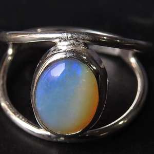 Australian Classic Multi Fire Solid <b>Opal</b> Bezel Setting 10x8mm Third Party Certified Unisex <b>Ring</b>-<b>Silver</b>-October Birthstone-4.5 US - Product Image 1