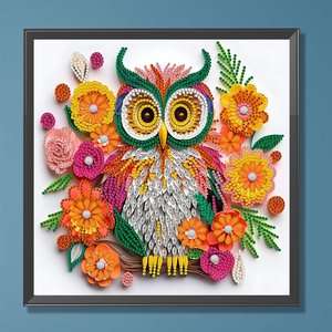 ชุดภาพติดเพชรแบบทำมือภาพ<span class=keywords><strong>วาด</strong></span>รูปสัตว์พิเศษ<span class=keywords><strong>ภาพ</strong></span>ติดเพชรรูปนกฮูกพร้อม<span class=keywords><strong>ดอกไม้</strong></span>พลอยเทียมตกแต่งบ้าน - Product Image 3