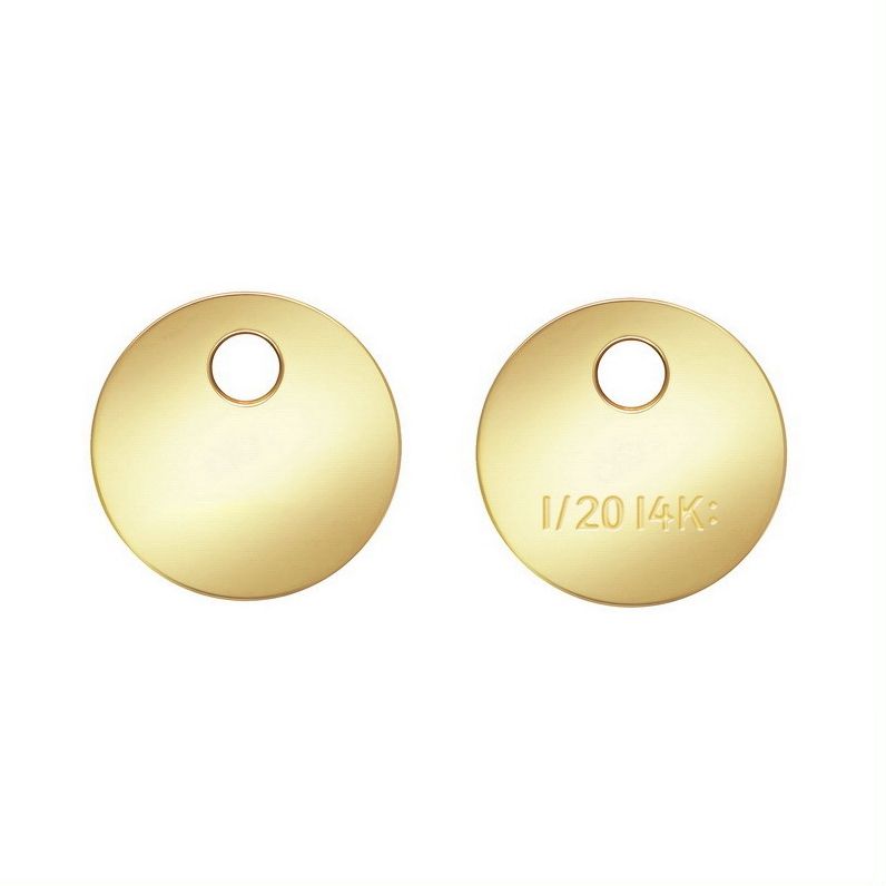 GP Round Disc 4mm Thickness 14k Gold Filled Quality Tag Pendant Charm  14KGF for Permanent Jewelry Chains Diy Wholesale