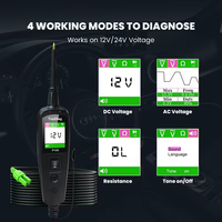 Probador de Circuitos Automotrices P100 12V 24V, Herramienta Eléctrica Automotriz, Detector de Cortocircuitos para Vehículos 6-30V con Cable de 40 pies