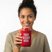 Porte-canettes isotherme pliable en néoprène pour publicité, avec impression de logo personnalisé, idéal pour cadeaux promotionnels