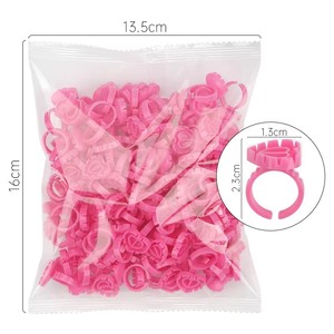 100pcs Disposable Eyelash Glue Rings Pink Plastic <b>Adhesive</b> Cup for <b>Lash</b> Extension Salon Use - Product Image 2