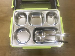Bento Box per pranzo scolastico <span class=keywords><strong>a</strong></span> tenuta 304 in acciaio inossidabile per uso alimentare con <span class=keywords><strong>piatti</strong></span> e <span class=keywords><strong>piatti</strong></span> - Product Image 3