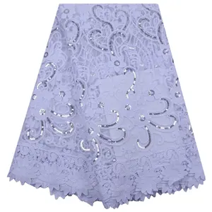 Superb Tissue African Silk Lace Fabric Sequin Net Embroidery French Milk Silk Lace Fabric Nigerian Lace Fabrics Sequins 2169