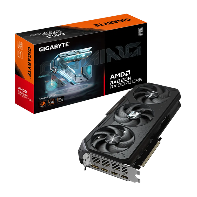 Radeon 9070 GRE GAMING OC 12G GDDR6 Graphics Card, PCIe 5.0, WINDFORCE Cooling, 4K Gaming GPU 9070 GRE/WINDFORCE 3-Fan Coolin