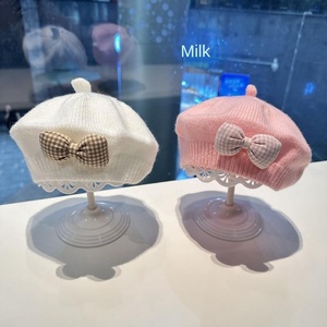 Chapeau de peintre en laine tricotée de béret de bébé <span class=keywords><strong>fille</strong></span> à la mode d'automne hiver en chapeau pour enfants de style coréen et occidental - Product Image 4