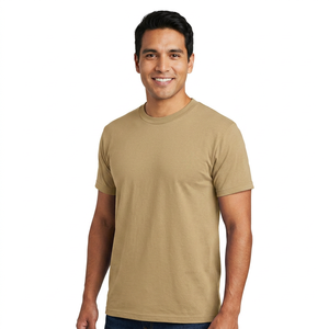 เสื้อยืดแขนสั้นคอกลมสีเทาสำหรับผู้ชาย ผ้าฝ้าย 100% ย้อมสีสำเร็จรูป น้ำหนัก 160 กรัม เสื้อกีฬา พร้อมโลโก้ที่ด้านหลัง ดีไซน์เรียบ PK 2026 - Product Image 2