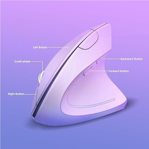 Bán Buôn Ergonomic Không Dây Màu Tím Thuận Tay Phải Đứng Chuột USB Receiver 6 Nút Thoải Mái Yên Tĩnh Chuột Cho Máy Tính Xách Tay - Product Image 4