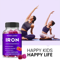 Gummies de fer et de vitamines 100 % véganes OEM, complexe de fer haute teneur, supplément de multivitamines véganes pour adultes et enfants