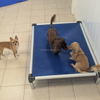 Lit surélevé pour chien en aluminium, lit surélevé pour animaux de compagnie de haute qualité, lit pour animaux de compagnie, refroidissement, motif solide, emballage en carton