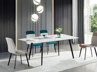 Vente d'usine Rectangulaire Bon Prix Dessus en céramique Dessus en marbre Table à manger