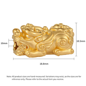 สร้อยข้อมือทองคำแท้ 24K ประดับลูกปัดหรูหรา ดีไซน์พิเศษสำหรับสวมใส่ทุกวัน พร้อมลูกปัดขัดเงาแบบพิเศษ งานฝีมือประณีต ประดับด้วยลูกปัดรูปปี่เซียะ - Product Image 3