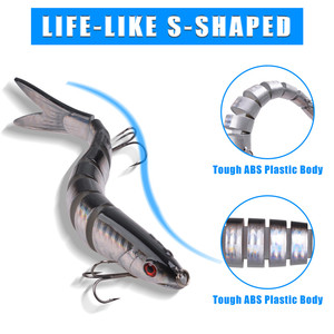 Señuelo articulado de pesca de lubina, cebo de natación de 8 segmentos de 20g, Crankbait, Lucio <span class=keywords><strong>artificial</strong></span>, juego de señuelos de trucha realistas - Product Image 4