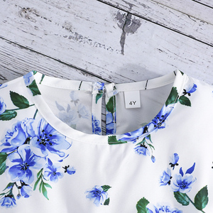 ชุดเสื้อแขนยาวระบายสวยหรูและเดรสลายดอกไม้แบบไม่มีแขนสำหรับเด็ก ชุดสองชิ้นทันสมัยและสง่างาม - Product Image 4