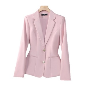 Women's Blazer Black Solid Color Polyester No-Wrinkle Treatment Casual Elegant Style - Product Image 4