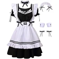 Japanese Maid Apron Outfit Set for Girls and Women