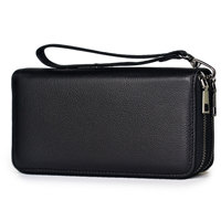 Dompet Pendek Kulit Asli Berkualitas Tinggi, Tahan Lama, dan Berkualitas Premium, Model Buka-Tutup, Kulit Sapi Full Grain untuk Pria