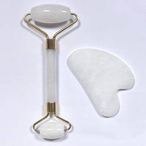 Set Completo Gua Sha <b>Jade</b> Blanco Rodillo Facial con Estuche Regalo - Product Image 3