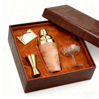 Ensemble de shaker à cocktails personnalisé, verre à cocktail, shaker à martini doré avec verres, shaker à cocktails pour bar à domicile