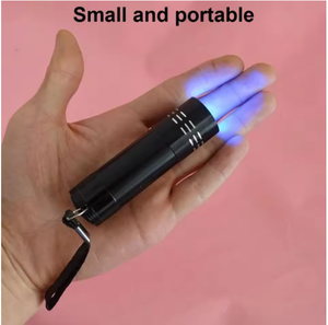 9 LED <b>UV</b> Flashlight Aluminum Body 50LM 395nm Black Light Mini <b>Torch</b> with AAA Batteries Portable Hiking Survival Tool - Product Image 3