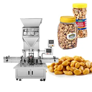 Línea automática para máquina de llenado de nueces, tarro de botella, granulado, cacahuete, anacardo