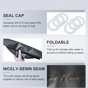 Base de parasol lestée en PVC, portable, anti-basculement, avec poignée, pour terrasse et jardin - Product Image 3