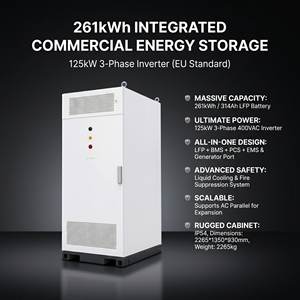 IP54 Liquid Cooled C&I <b>Energy</b> <b>Storage</b> <b>System</b> 261kWh 125kW LFP Battery Cabinet Hybrid BESS 8000 Cycles - Product Image 2